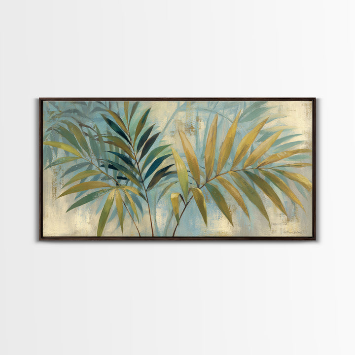 Tropical Palm Fronds Canvas Print, Patio Art, Wall Art, Patio Decor, Oil Painting, Outdoor, Outdoor Wall Decor, Floral Wall Art, PAT-2x1-21