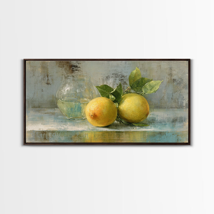 Outdoor Citrus Still Life Canvas Print, Patio Art, Garden Decor, Patio Decor, Fine Art, Outdoor, Beach Art, Beach House Decor, PAT-2x1-49