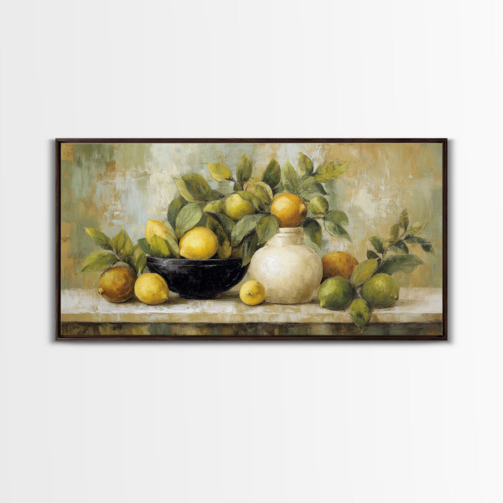 Outdoor Citrus Still Life Canvas Print, Patio Art, Garden Decor, Patio Decor, Fine Art, Outdoor, Beach Art, Beach House Decor, PAT-2x1-73