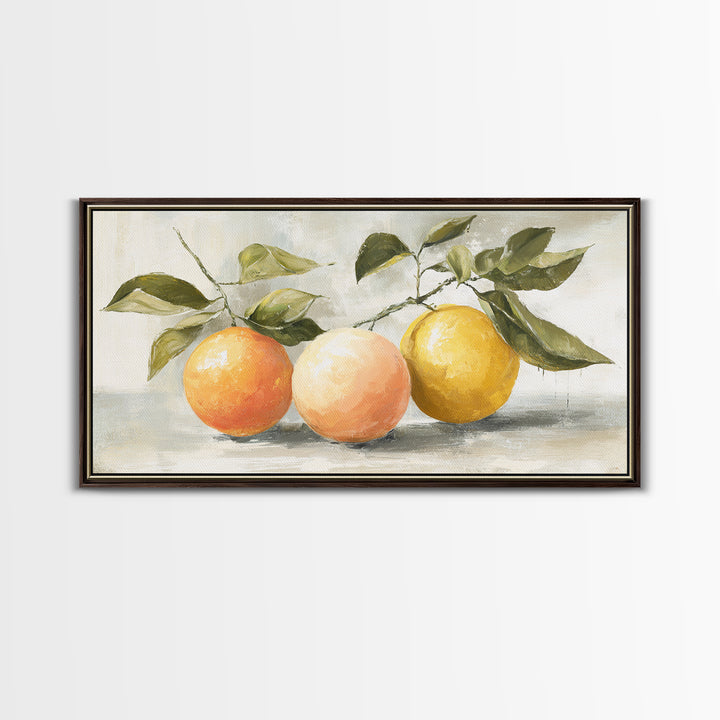 Outdoor Citrus Still Life Framed Canvas Print, Patio Art, Outdoor Wall Decor, Patio Decor, Fine Art, Outdoor, Yard Decor, PAT-2x1-97
