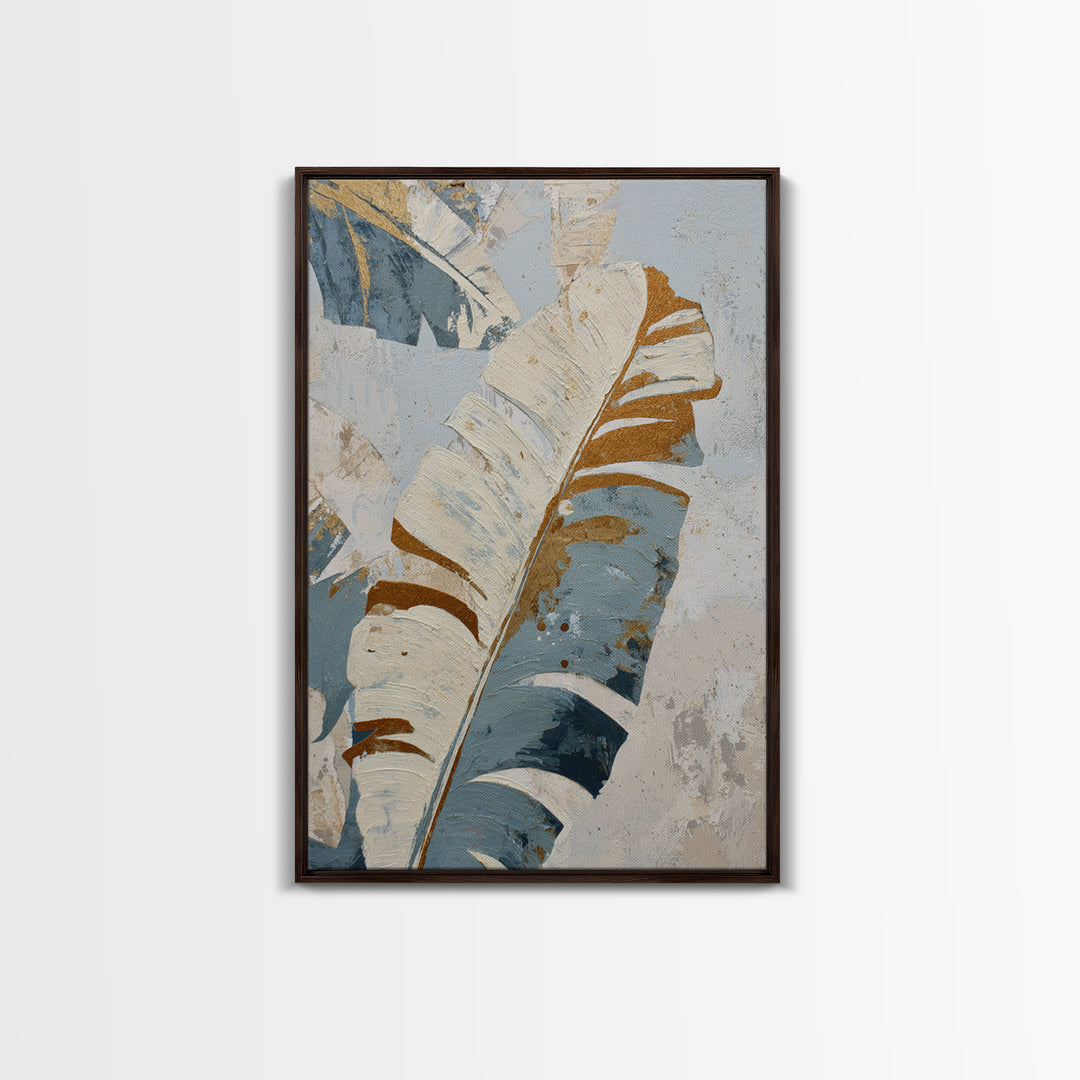 Banana Leaves with Rain Drop Details Framed Canvas Print, Patio Art, Patio Cushions, Patio Decor, Outdoor, Luxury Decor, PAT-2x3-24