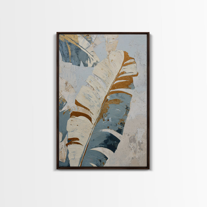 Banana Leaves with Rain Drop Details Framed Canvas Print, Patio Art, Patio Cushions, Patio Decor, Outdoor, Luxury Decor, PAT-2x3-24