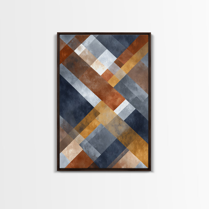 Warm Geometric Tile Pattern Canvas Print, Patio Art, Mixed Media Art, Patio Decor, Abstract Art, Outdoor, Art Print, Room Decor, PAT-2x3-32