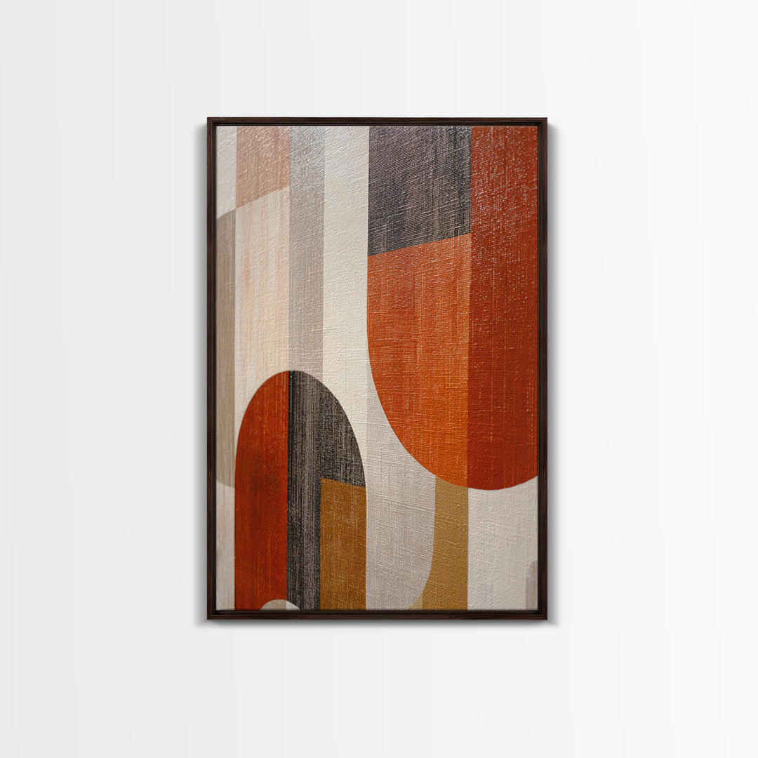 Warm Geometric Tile Pattern Framed Canvas Print, Patio Art, Neutral Decor, Patio Decor, Fine Art, Outdoor, Wall Art, Home Decor, PAT-2x3-56