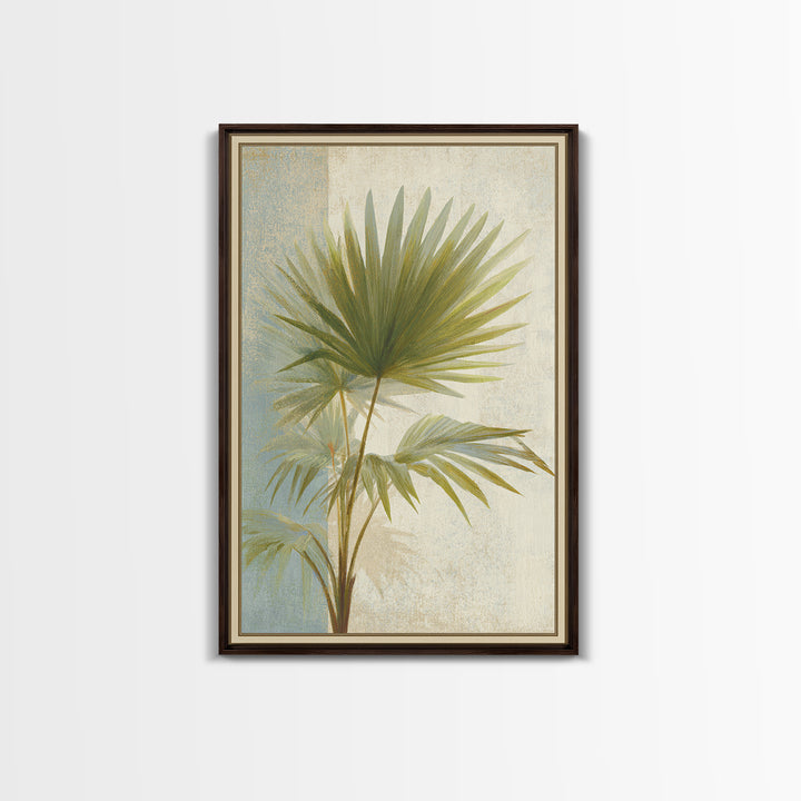 Tropical Palm Fronds Canvas Print, Patio Art, Floral Wall Art, Patio Decor, Oil Painting, Outdoor, Mixed Media Art, PAT-2x3-81