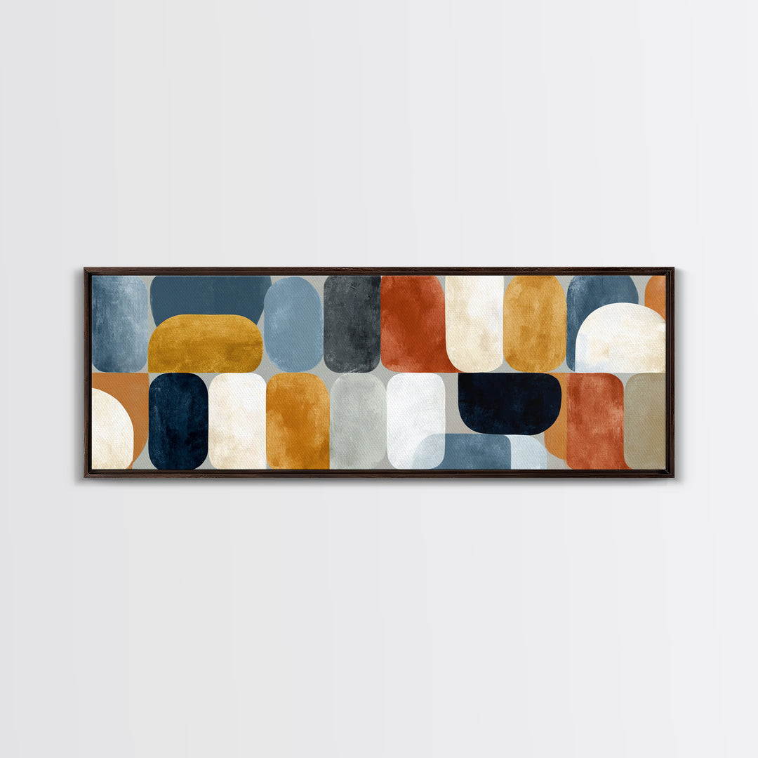 Warm Geometric Tile Pattern Canvas Print, Patio Art, Beach Art, Patio Decor, Abstract Art, Outdoor, Neutral Decor, Modern Decor, PAT-3x1-16