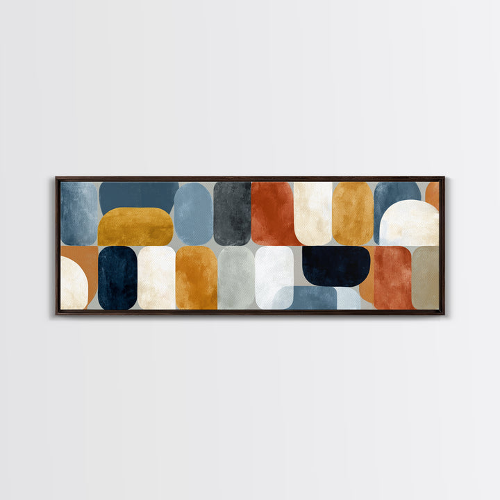 Warm Geometric Tile Pattern Canvas Print, Patio Art, Beach Art, Patio Decor, Abstract Art, Outdoor, Neutral Decor, Modern Decor, PAT-3x1-16