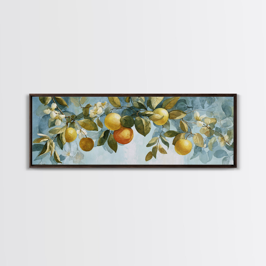 Outdoor Citrus Still Life Canvas Print, Patio Art, Patio Decor, Fine Art, Outdoor, Gallery Decor, Neutral Decor, Modern Decor, PAT-3x1-21