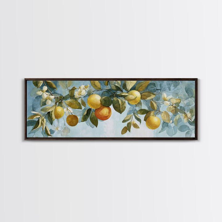 Outdoor Citrus Still Life Canvas Print, Patio Art, Patio Decor, Fine Art, Outdoor, Gallery Decor, Neutral Decor, Modern Decor, PAT-3x1-21