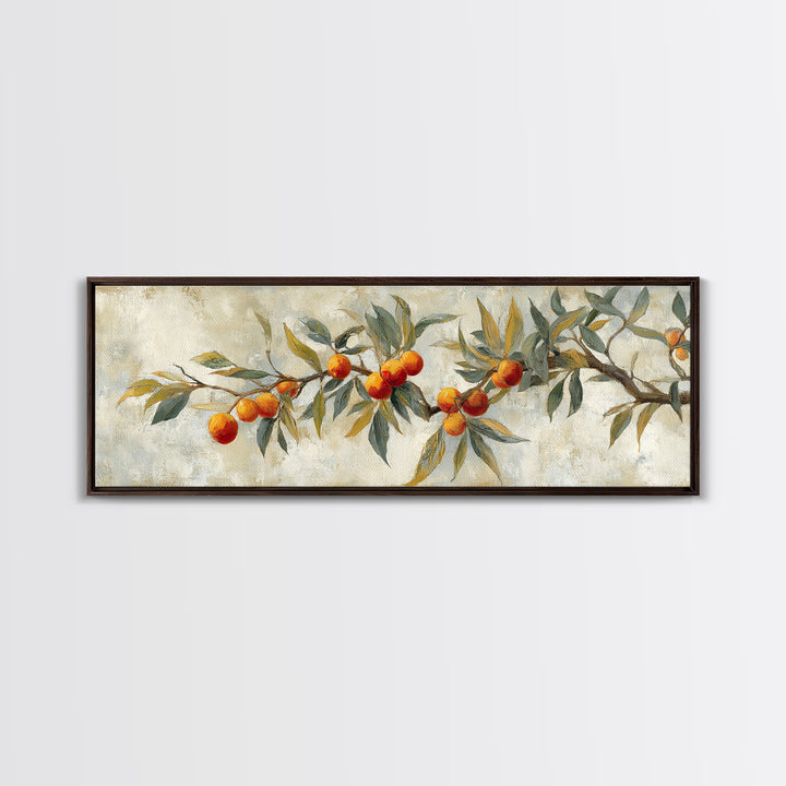 Orange Tree Branch Canvas Print, Patio Art, Garden Art, Patio Decor, Oil Painting, Outdoor, Beach House Decor, Porch Decor, PAT-3x1-38