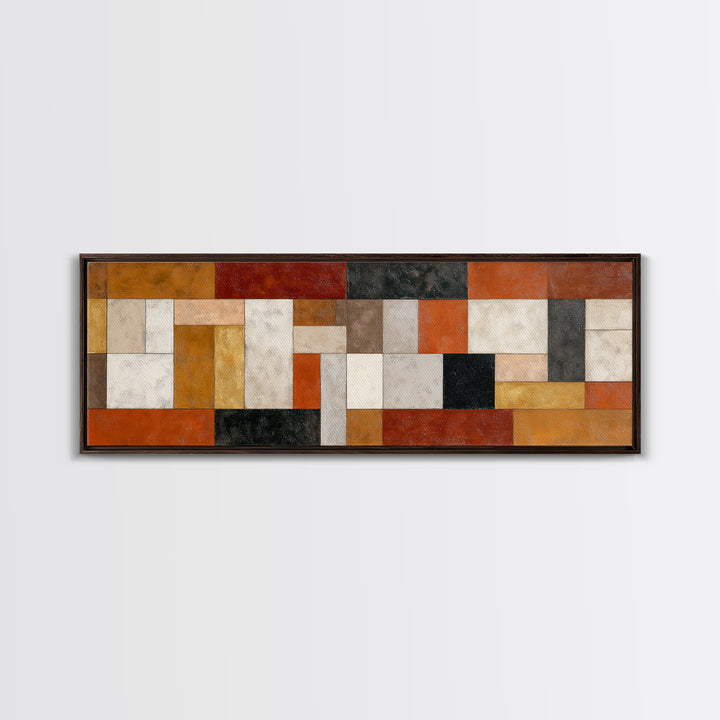 Warm Geometric Tile Pattern Canvas Print, Patio Art, Gallery Decor, Patio Decor, Fine Art, Outdoor, Contemporary Art, PAT-3x1-40