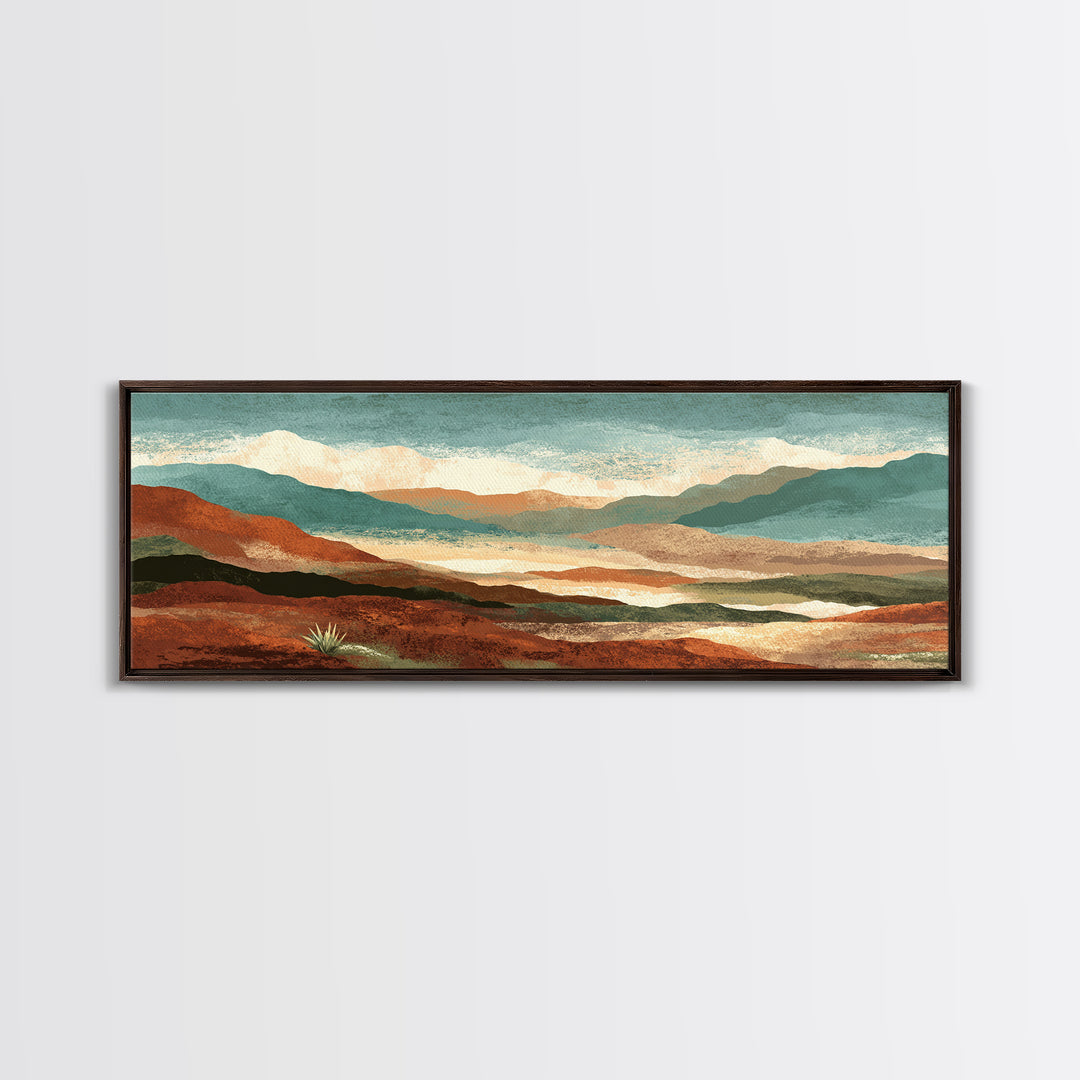 Desert Patio Agave and Bougainvillea Framed Canvas Print, Patio Art, Porch Decor, Patio Decor, Outdoor, Fine Art Print, PAT-3x1-57