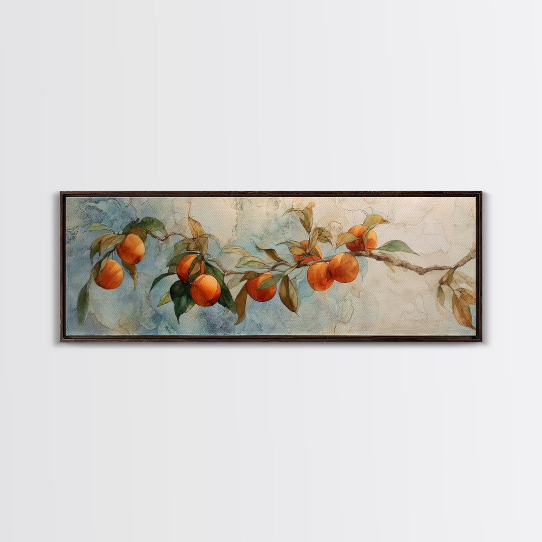 Orange Tree Branch Canvas Print, Patio Art, Western Decor, Patio Decor, Fine Art, Outdoor, Floral Art, Lake House Decor, PAT-3x1-86