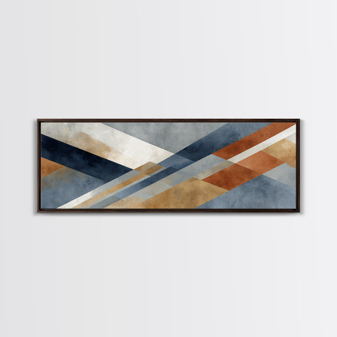 Warm Geometric Tile Pattern Canvas Print, Patio Art, Minimalist Decor, Patio Decor, Abstract Art, Outdoor, Yard Art, Metal Art, PAT-3x1-88