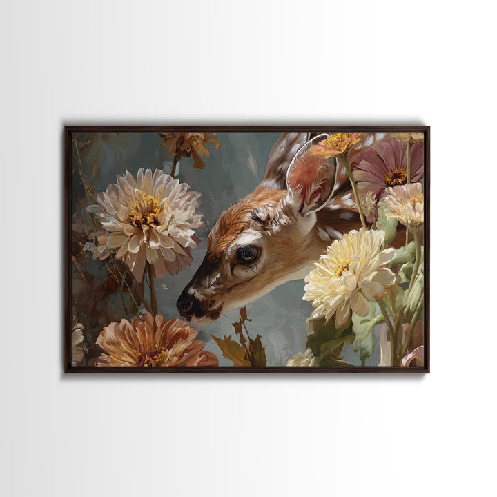 Butterfly Garden with Zinnias and Daisies Framed Canvas Print, Patio Art, Floral Art, Patio Decor, Fine Art, Outdoor, PAT-3x2-41