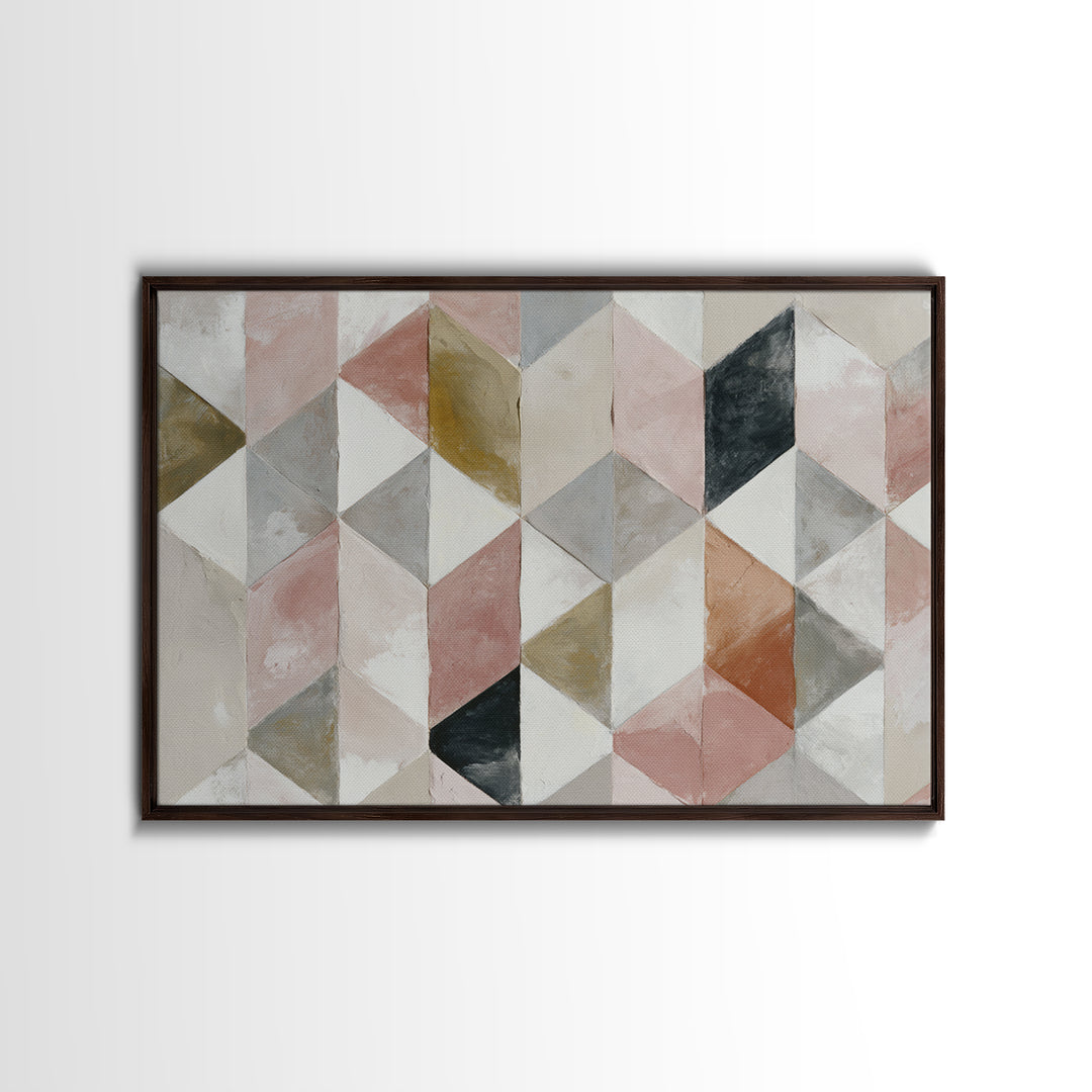 Warm Geometric Tile Pattern Canvas Print, Patio Art, Bar Art, Patio Decor, Fine Art, Outdoor, Outdoor Art, Gallery Decor, PAT-3x2-52