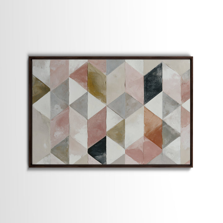 Warm Geometric Tile Pattern Canvas Print, Patio Art, Bar Art, Patio Decor, Fine Art, Outdoor, Outdoor Art, Gallery Decor, PAT-3x2-52