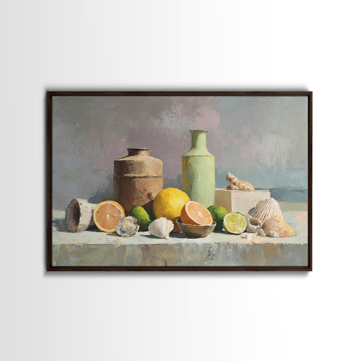 Outdoor Citrus Still Life Canvas Print, Patio Art, Beach House Decor, Patio Decor, Outdoor, Modern Decor, Fine Art Print, PAT-3x2-57