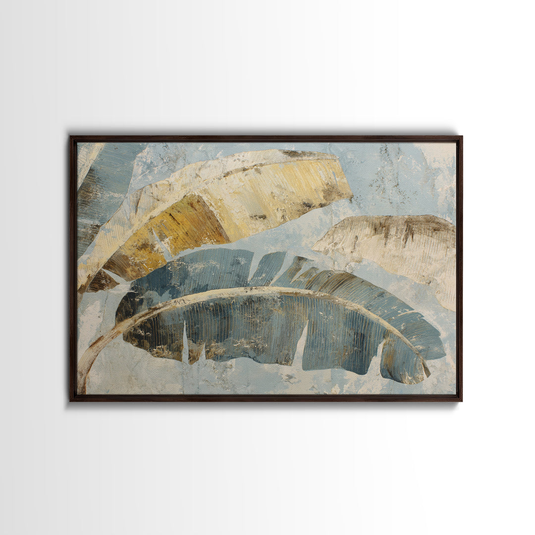 Banana Leaves with Rain Drop Details Canvas Print, Patio Art, Neutral Decor, Patio Decor, Fine Art, Outdoor, Wall Art, PAT-3x2-68