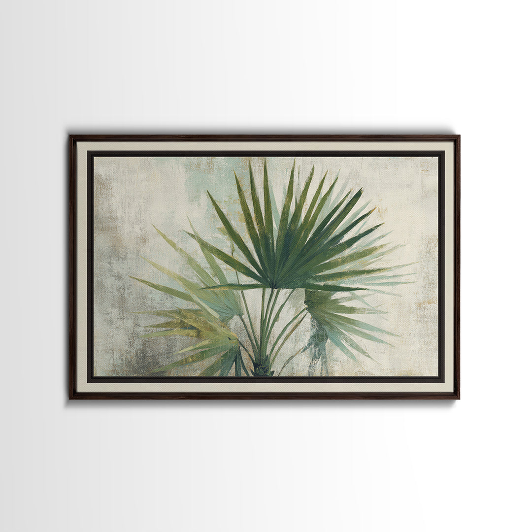 Tropical Palm Fronds Framed Canvas Print, Patio Art, Gallery Decor, Patio Decor, Fine Art, Outdoor, Contemporary Art, PAT-3x2-77