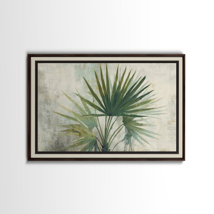 Tropical Palm Fronds Framed Canvas Print, Patio Art, Gallery Decor, Patio Decor, Fine Art, Outdoor, Contemporary Art, PAT-3x2-77