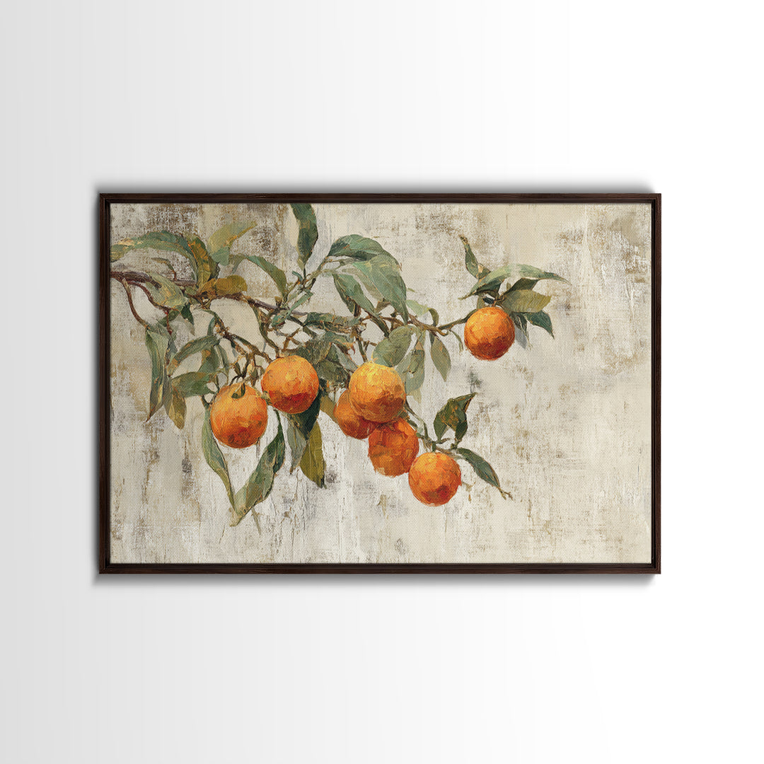 Orange Tree Branch Canvas Print, Patio Art, Porch Decor, Patio Decor, Oil Painting, Outdoor, Fine Art Print, Statement Artwork, PAT-3x2-98