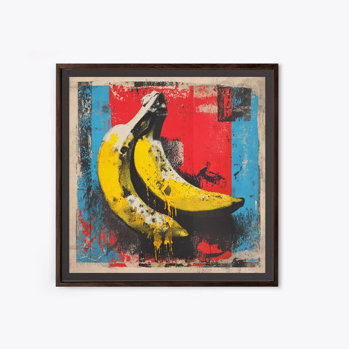 Bright Banana Still Life Framed Canvas Print, Pop Art, Eclectic Home Decor, Living Room Decor, Fine Art, Pop, Minimalist Decor, POP-1x1-74