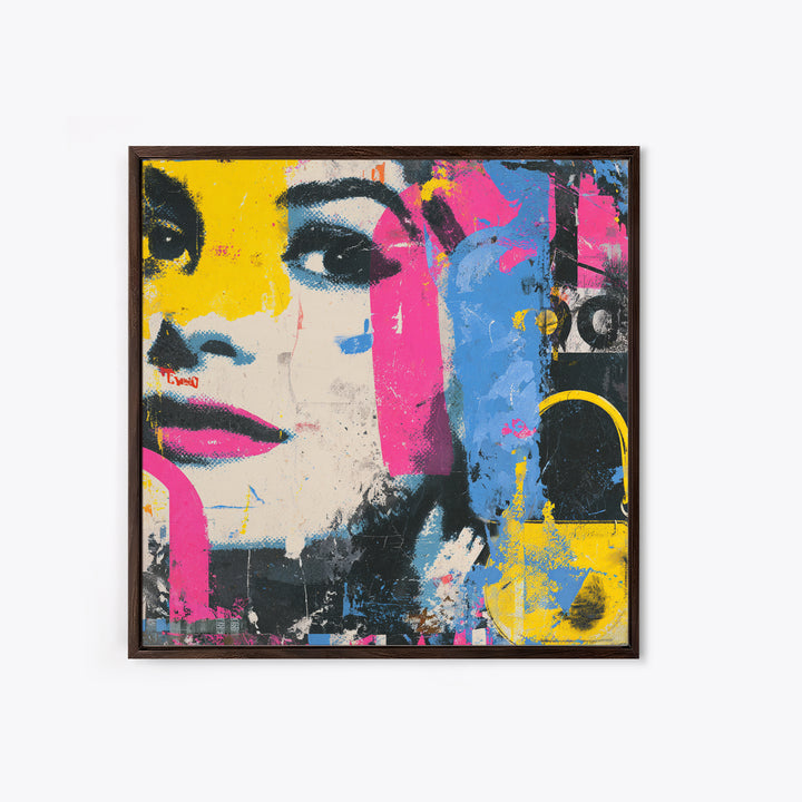 Shopping Bag Fashion Graphic Without Brands Framed Canvas Print, Pop Art, Wall Decor, Living Room Decor, Fine Art, Pop, POP-1x1-96