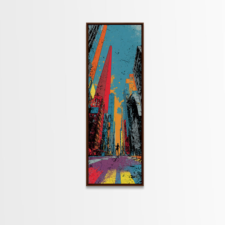 Comic Book City Skyline Canvas Print, Pop Art, Room Decor, Living Room Decor, Fine Art, Pop, Pet Portrait, Original Painting, POP-1x3-17