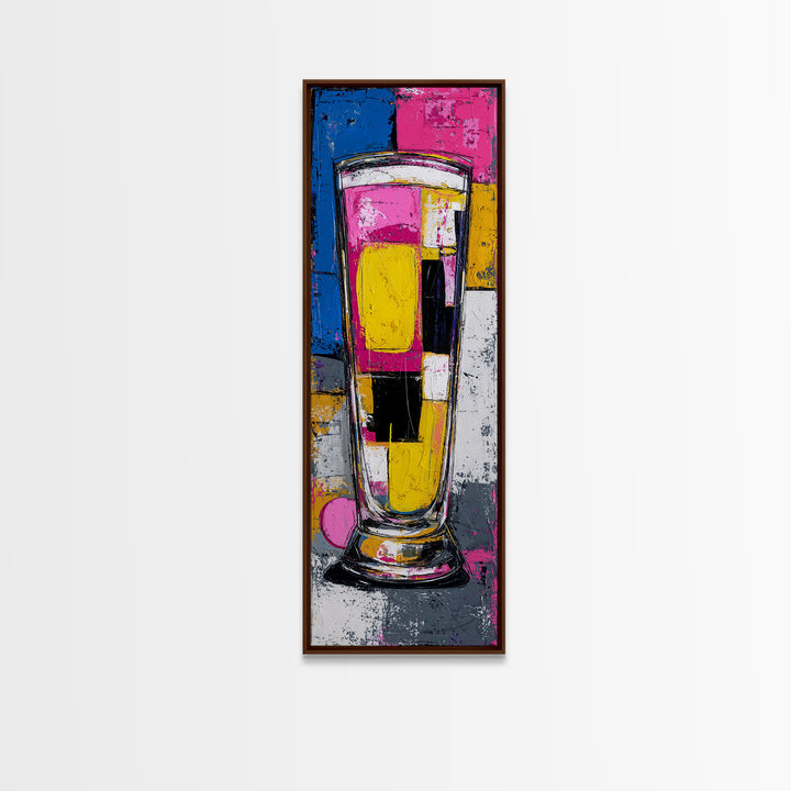 Milkshake Glass with Retro Diner Palette Canvas Print, Pop Art, Room Decor, Living Room Decor, Fine Art, Pop, Pet Portrait, POP-1x3-28