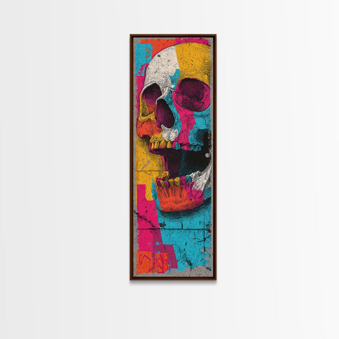 Pop Art Skull Canvas Print, Pop Art, Wall Art, Living Room Decor, Fine Art, Pop, Original Art, Canvas Wall Art, Abstract Art, POP-1x3-35