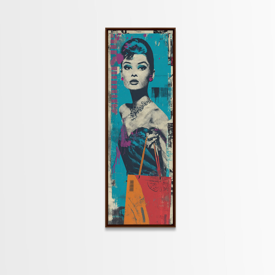 Shopping Bag Fashion Graphic Without Brands Canvas Print, Pop Art, Art, Living Room Decor, Abstract Art, Pop, Bedroom Decor, POP-1x3-60