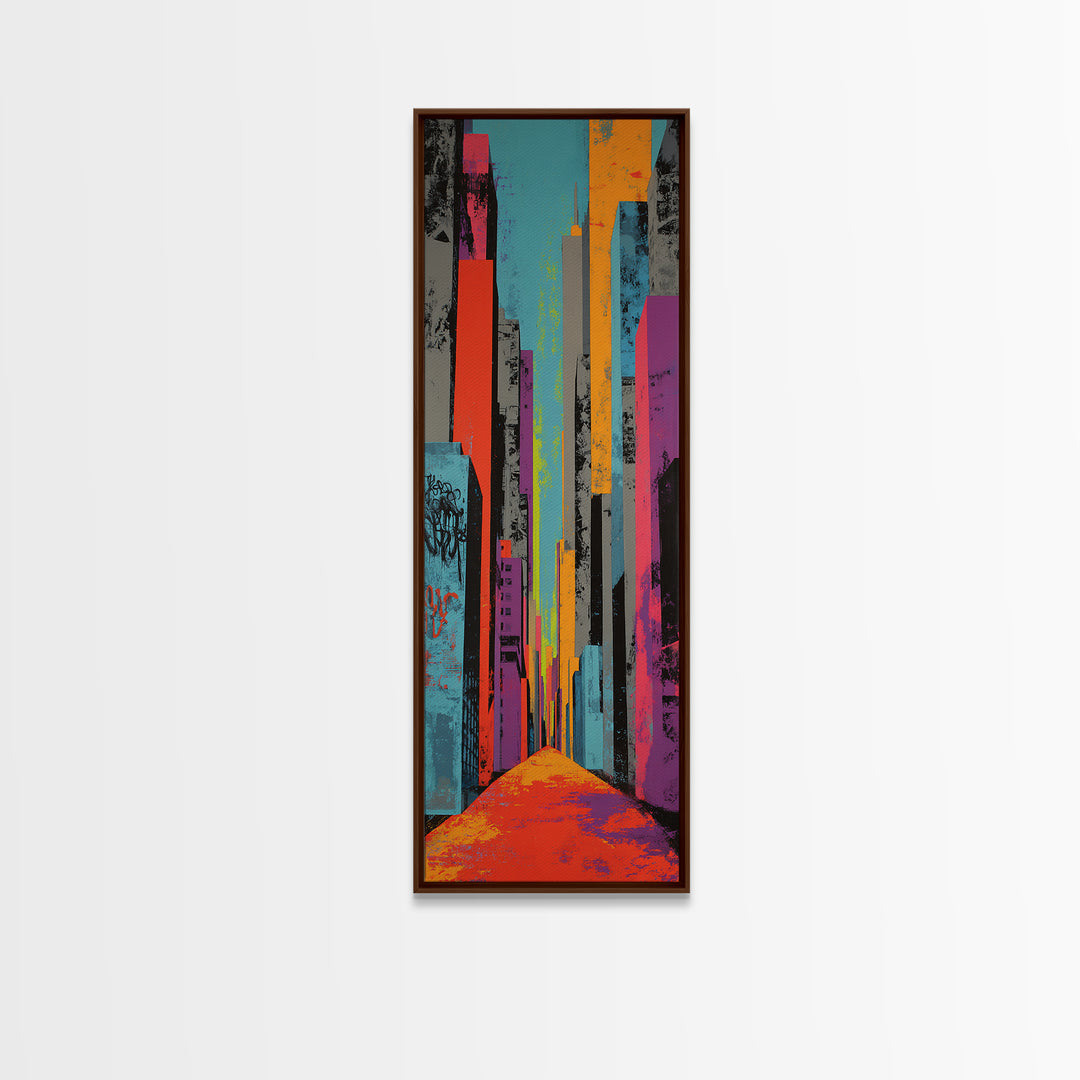 Comic Book City Skyline Canvas Print, Pop Art, Modern Art, Living Room Decor, Abstract Art, Pop, Modern Decor, Fine Art Print, POP-1x3-89