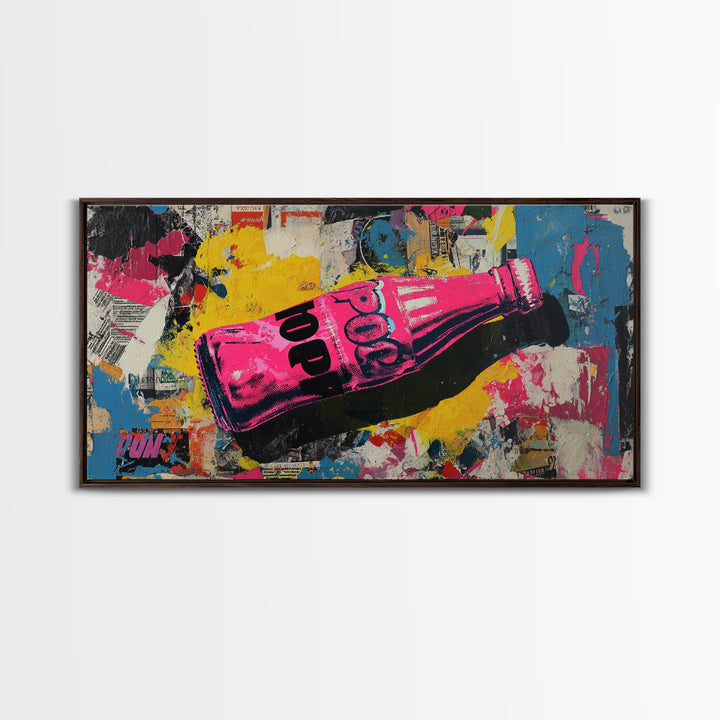 Retro Soda Bottle Canvas Print, Pop Art, Gothic Decor, Living Room Decor, Abstract Art, Pop, Dark Art, Original Artwork, POP-2x1-47