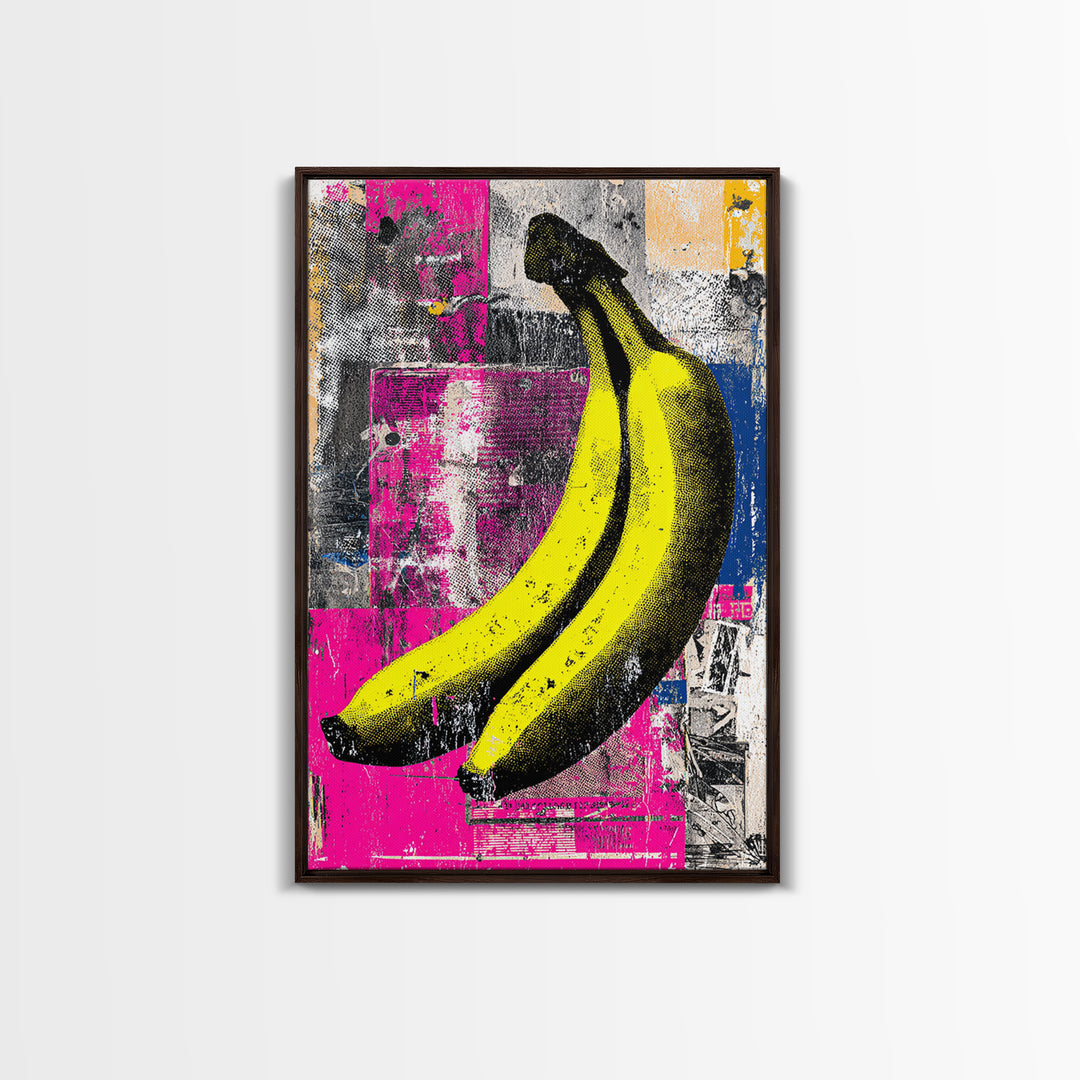 Bright Banana Still Life Canvas Print, Pop Art, Luxury Decor, Living Room Decor, Fine Art, Pop, Custom Portrait, Pet Portrait, POP-2x3-10
