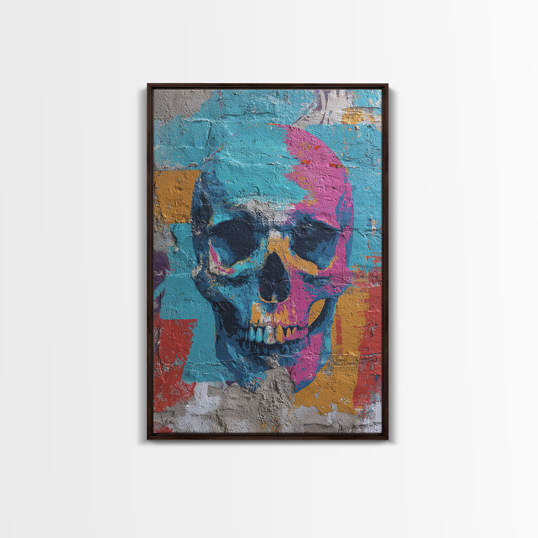 Pop Art Skull Canvas Print, Pop Art, Poster, Living Room Decor, Fine Art, Pop, Abstract Art, Bedroom Decor, Portrait, POP-2x3-79