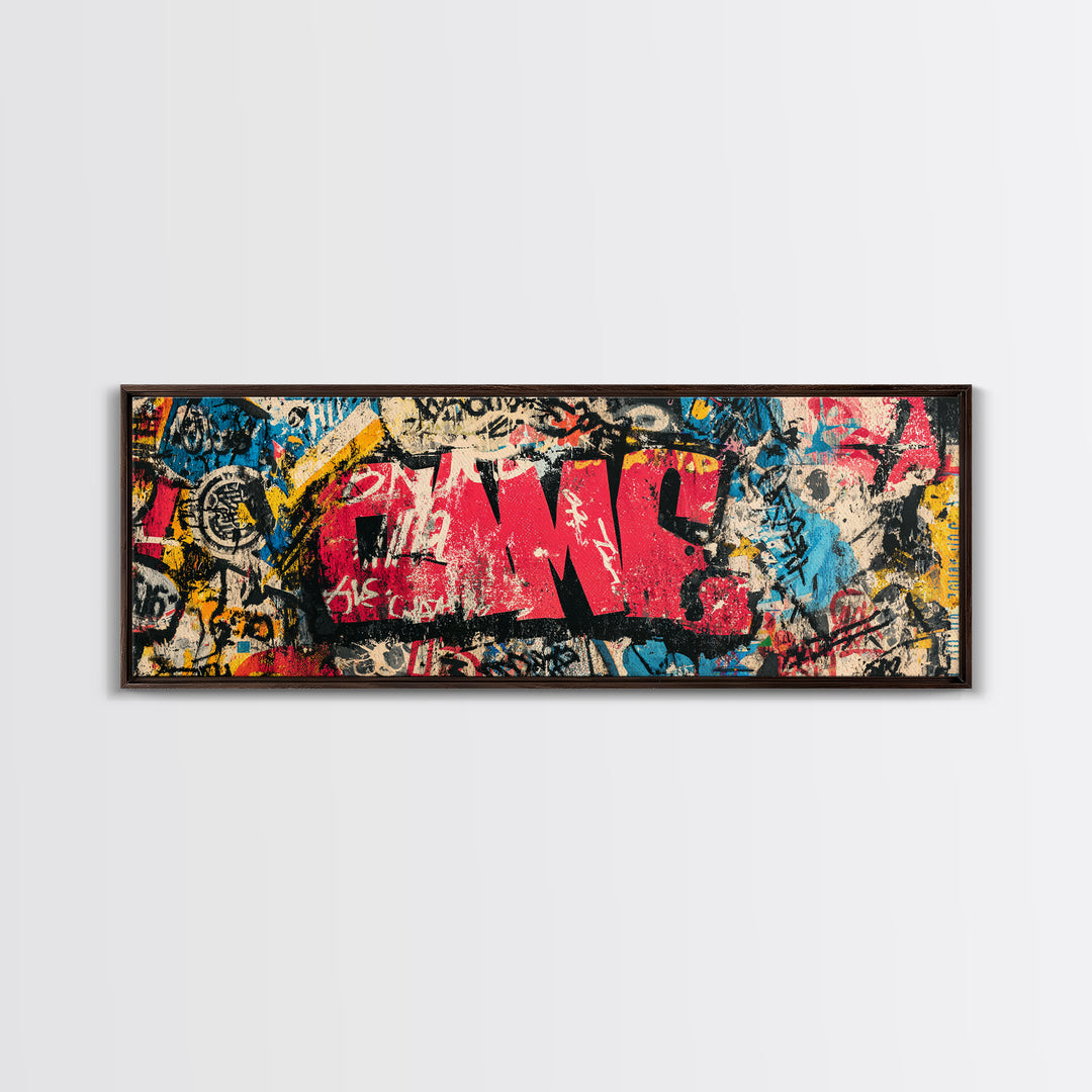 Comic Book City Skyline Canvas Print, Pop Art, Eclectic Home Decor, Living Room Decor, Fine Art, Pop, Minimalist Decor, POP-3x1-93