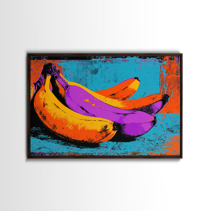 Bright Banana Still Life Canvas Print, Pop Art, Portrait, Living Room Decor, Fine Art, Pop, Graffiti Art, Eclectic Home Decor, POP-3x2-30
