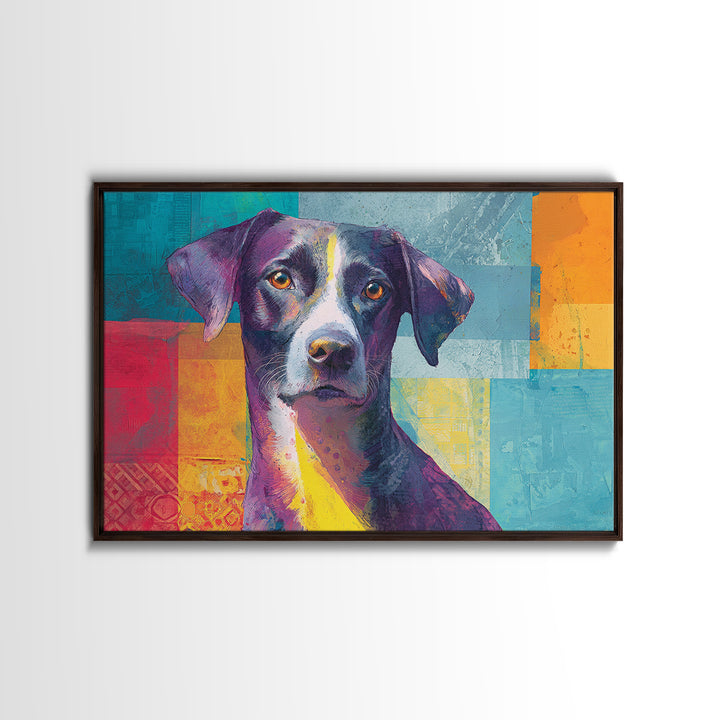 Pop Art Dog Portrait Canvas Print, Pop Art, Wall Art, Living Room Decor, Fine Art, Pop, Original Art, Canvas Wall Art, POP-3x2-83