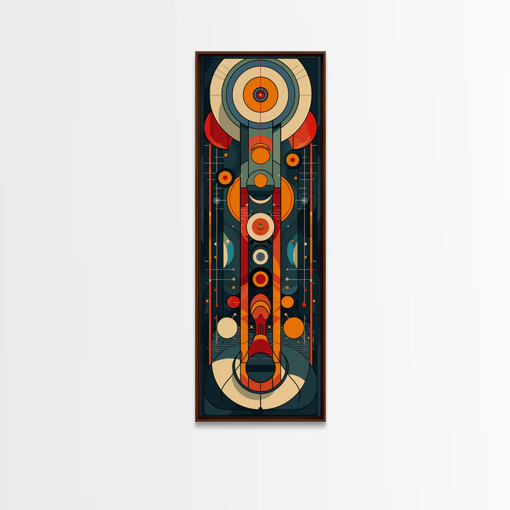 Retro Art Deco Geometric Patterns Wall Art Framed Canvas Print, Scifi / Science Fiction Decor