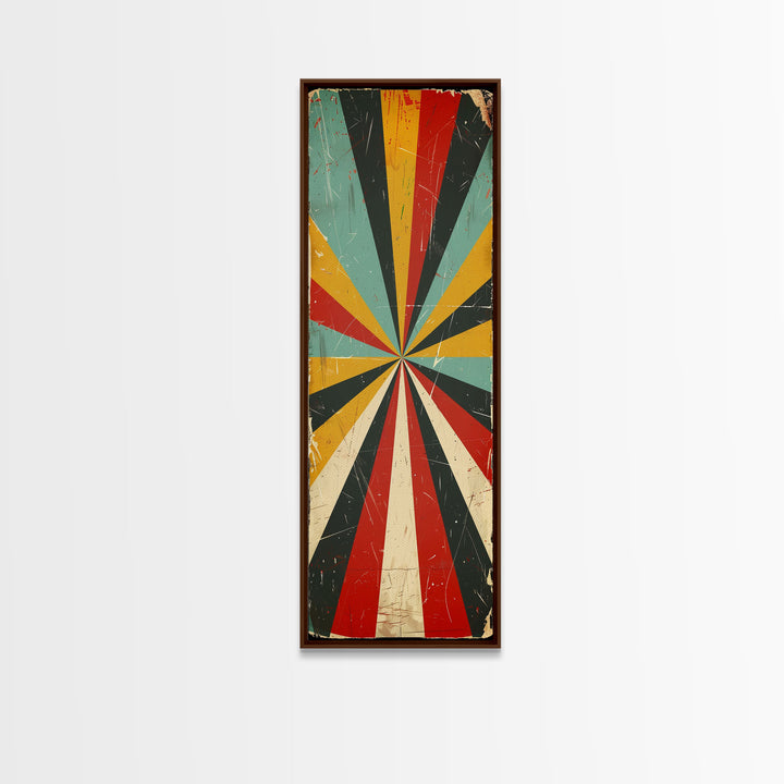 Retro MCM Style Starburst, Trippy Decor, Grunge Decor, Distressed Wall Art