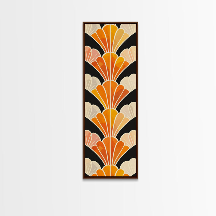 Art Deco Sea Shells Framed Canvas Print, Roaring 20s Inspired Wall Art, Wood Frame Decor, Retro / Vintage Inspired Home Decor