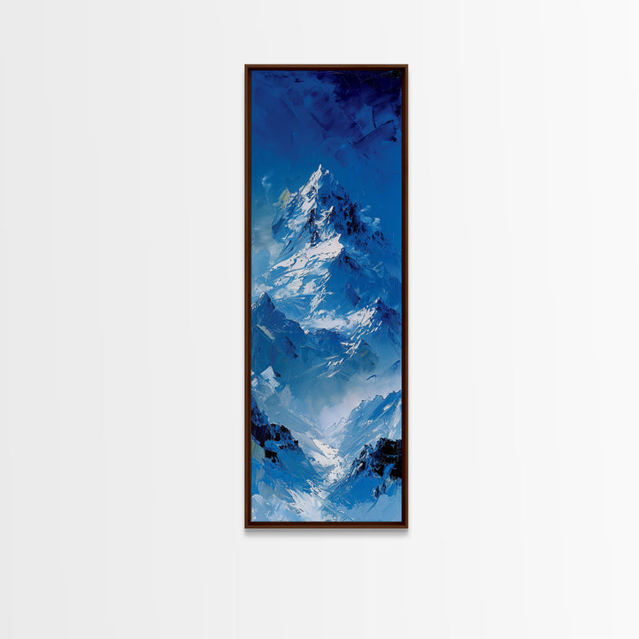 Mountain Landscape Art for Home - Framed Canvas Print, Skinny Tall Art, Living Room Wall Art, Bedroom Decor, Panoramic Landscape Artwork