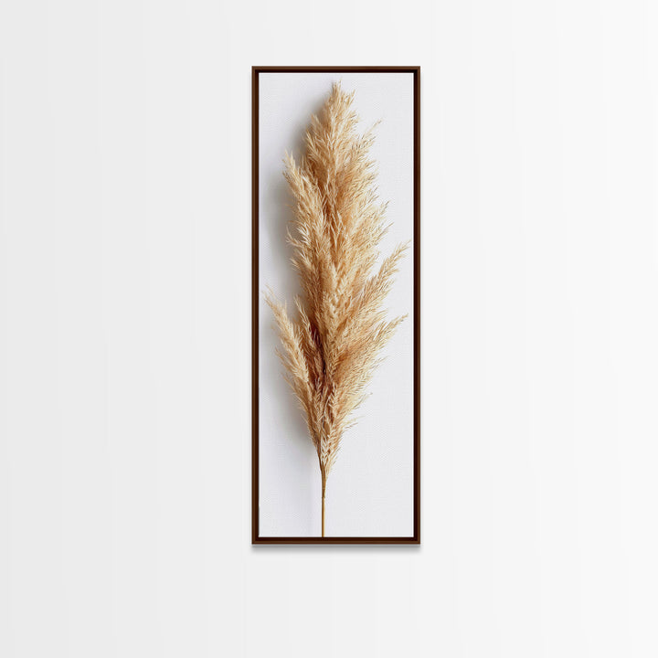 Pampas Grass Botanical Art - Framed Canvas Print, Skinny Tall Art, Minimalist Wall Art for Living Room, Bedroom Decor, Botanical Print