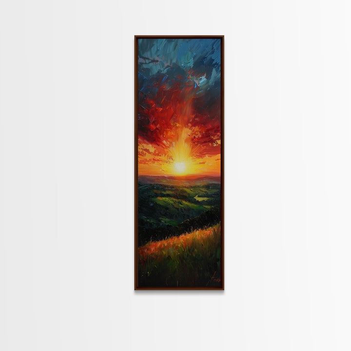 Calm Forest Pond Koi Fish Tranquil Living Room Art Framed Canvas Print Tall Art Japanese Style Art