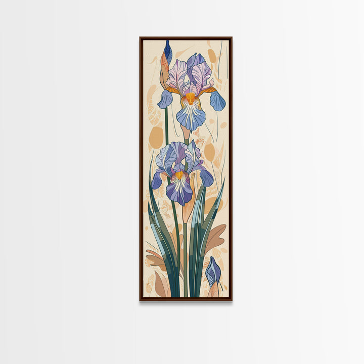 Canvas Print Delicate Iris Flowers In Pastel Colors, Elegant Floral Art For Living Room, Botanical Wall Decoration, Nature-Inspired Home Decor