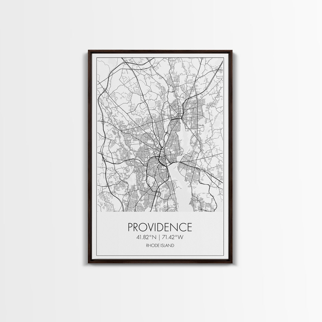Providence Street Map, Rhode Island Map, City Map Art, Minimalist Art, Wall Art, Canvas Print, Bedroom Wall Décor, Gift For Couples,