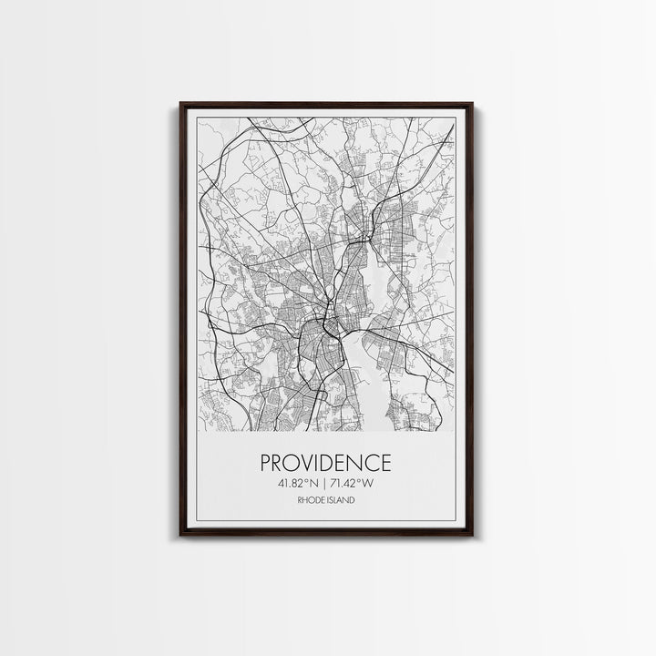 Providence Street Map, Rhode Island Map, City Map Art, Minimalist Art, Wall Art, Canvas Print, Bedroom Wall Décor, Gift For Couples,