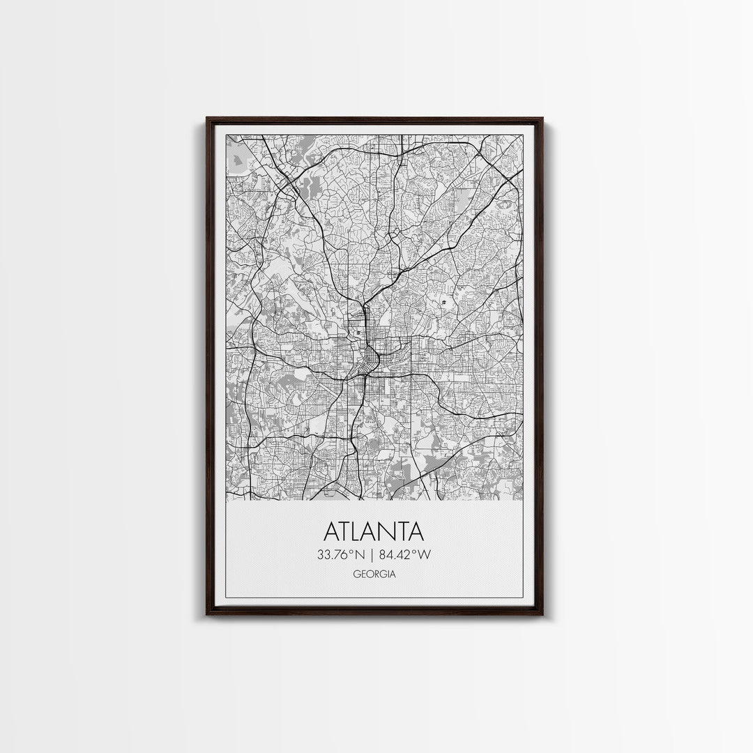 Atlanta Street Map, Georgia Map, City Map Art, Travel Print, Couple Gift, Minimalist Art Print, Wall Art, Canvas Print, Canvas Wall Art