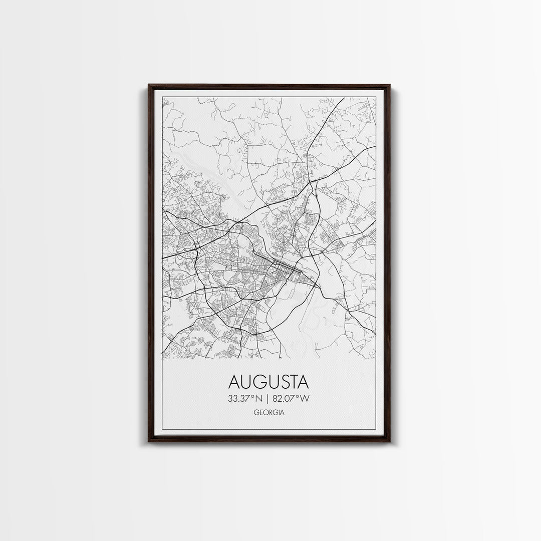 Augusta Street Map, Georgia Map, City Map Art, Dorm Wall Art, Adventure Wall Art, Minimalist Art, Wall Art, Canvas Print, Canvas Wall Art